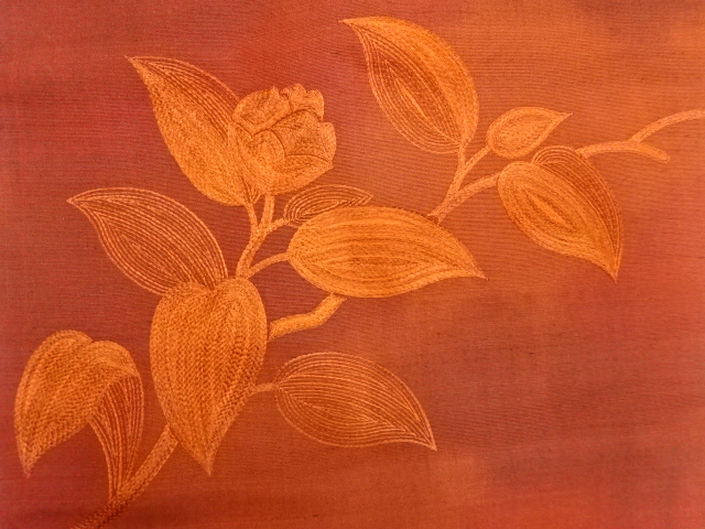 JAPANESE KIMONO / ANTIQUE NAGOYA OBI / SILK / EMBROIDERY / FLOWER